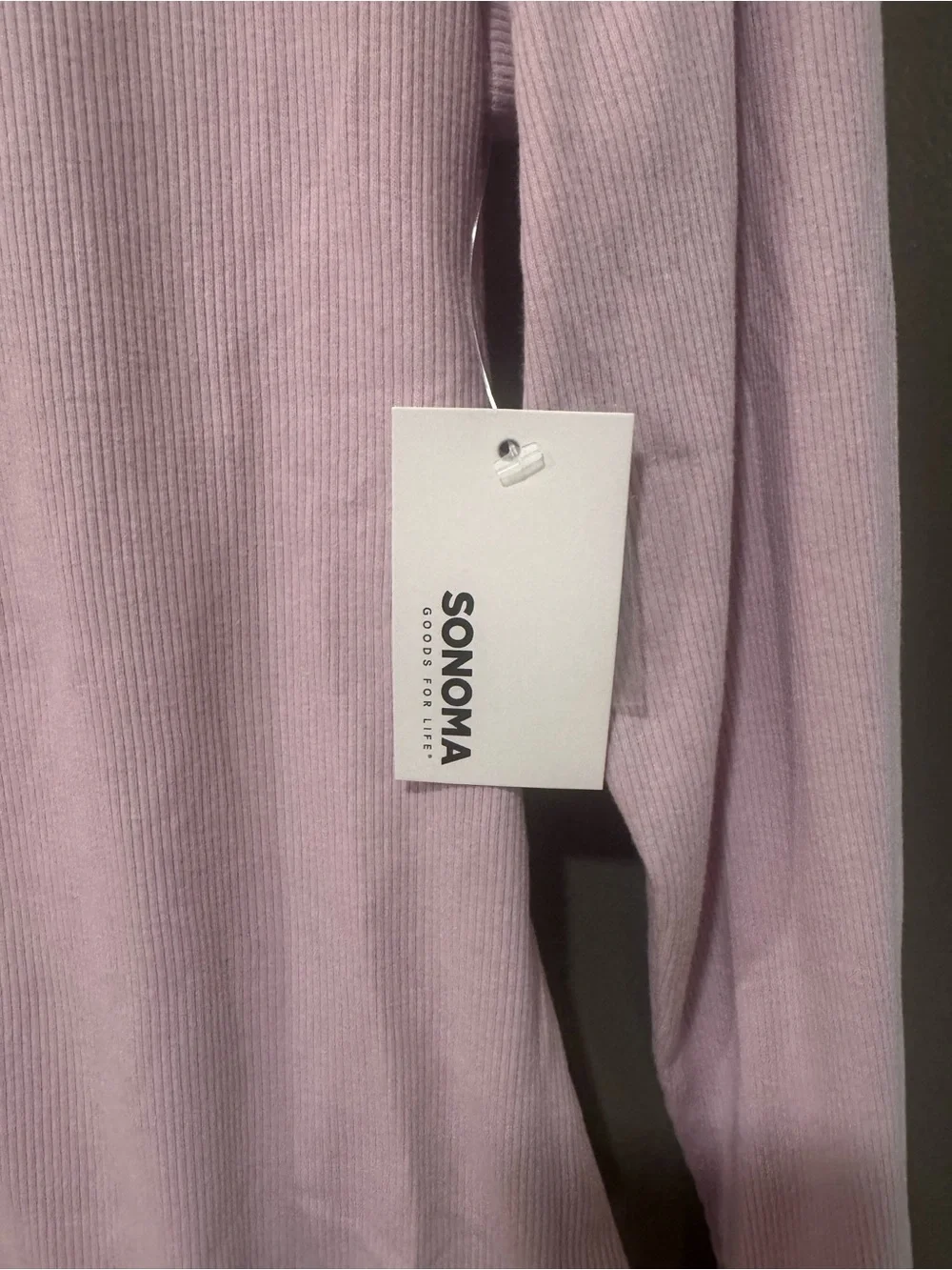 SONOMA Soft Lavender Ribbed Henley Long-Sleeve Top Size M - Picture 4 of 5